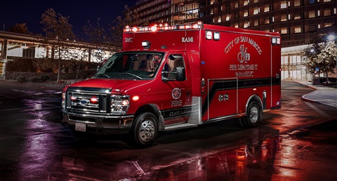 Ambulance at night.