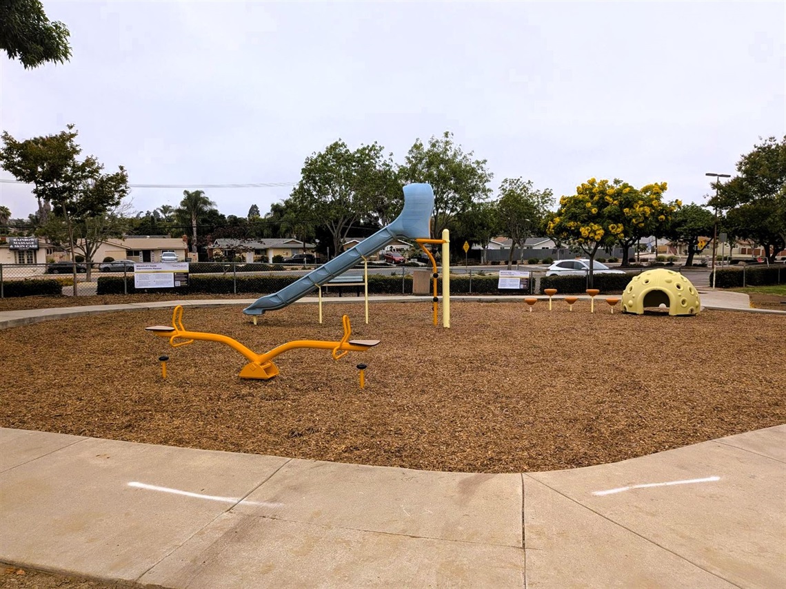 Outdoor park with slide.